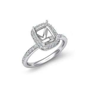  1.0 Ct Round Pave Diamond Vintage Engagement Ring Setting 