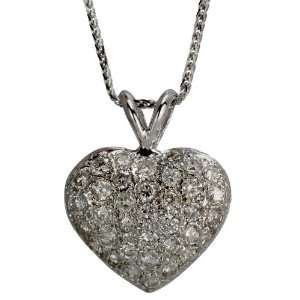  Platinum Pave Set Diamond Heart Pendant DaCarli Jewelry