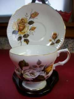 Royal Dover Yellow Rose Bone China Tea Cup & Saucer Set  