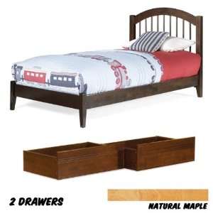  Windsor Platform Bed Twin with Open Foot Rail with 2 Flat 