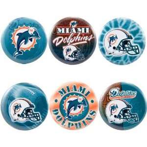  Miami Dolphins 6 Pack Team Buttons