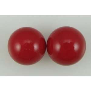  10mm red shell pearl round beads half drilled earrings 