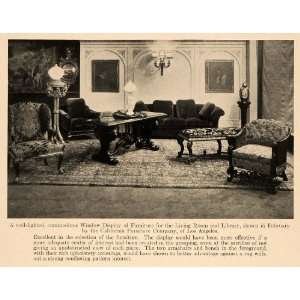  1919 Print Window Display Living Room Furniture Library 