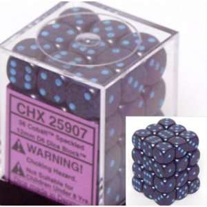  Cobalt Speckled 12mm 6 Sided Dice 36 in Box Toys & Games