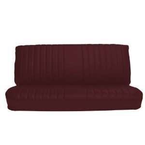   Red Leather Bench Seat Upholstery with Pleated Inserts Automotive