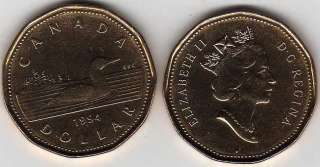 1994 Canada One Dollar Coin (Loonie). Brilliant Unc.  