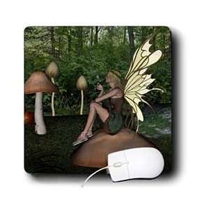   Pretty Forest Fairy On Mushroom/Toadstool   Mouse Pads Electronics