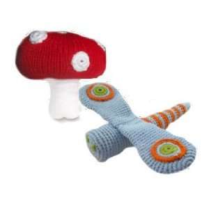    Dragonfly and Toadstool Rattles by Yellow Label Toys & Games