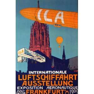   GERMANY INTERNATIONAL AVIATION MEETING VINTAGE POSTER CANVAS REPRO