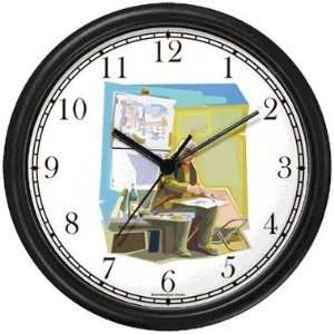   Painting Wall Clock by WatchBuddy Timepieces (Hunter Green Frame