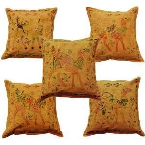   Cushion Cover Made By Cotton Fabric Adorn with Zari & Embroidery Work