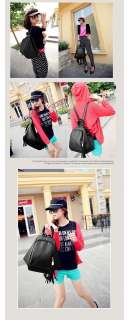 Womens Leather Bag Hobo Backpack Bag Handbag w/ Tassel 3 Colors A 106 