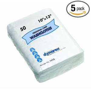  Dynarex Dry Washcloth 10 x 13 Inches, 50 Count (Pack of 5 