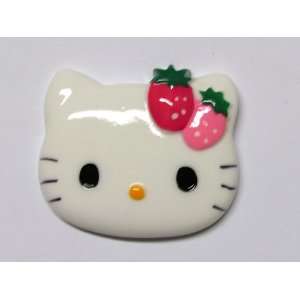  Strawberry Bow Kitty Cat Large Flat Back Resin Appliques 