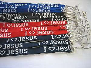 Lot of 12 pc Lanyard Key Chains / I love JESUS  
