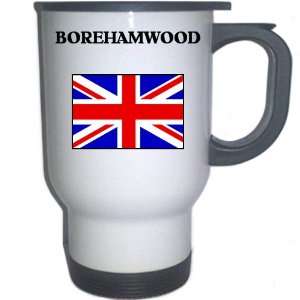  UK/England   BOREHAMWOOD White Stainless Steel Mug 