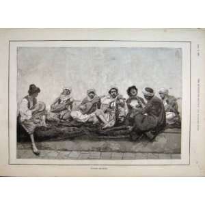  1892 Moorish Melodies Music Men Fine Art Old Print
