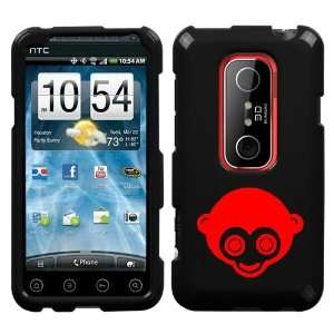  HTC EVO 3D RED MONKEY ON A BLACK HARD CASE COVER 