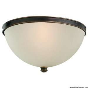    825 Warwick Contemporary / Modern Vintage Bronze 2 Light Flush Mount