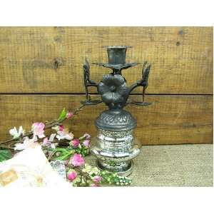 Shabby Cottage Chic Silver Candlestick Home Decor