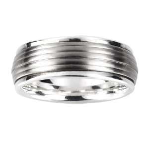  Mens Stainless Steel and Titanium Ring, Size 10 Jewelry