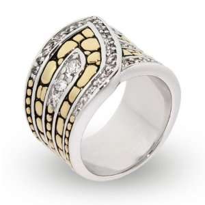  Golden Bali Style CZ Wrap Ring Size 9 (Sizes 6 7 8 9 