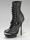 1,600 Authentic Alexander McQueen Lace Up Mid Calf Boot Size 6 Black 
