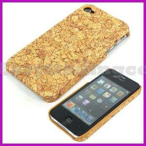 Hard Back Case Cover for iPhone 4 4G Cork Wood Pattern  