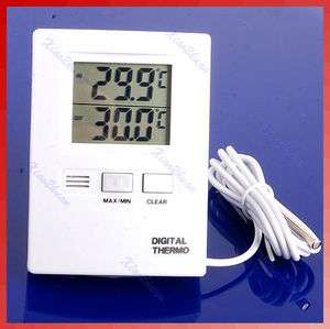 New LCD Digital Indoor And Outdoor Thermometer Temperature Meter White 