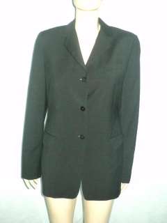 Womens FACONNABLE Italy Tailleur Black Wool Jacket Blazer Sz 44 10 M 