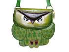 Genuine Leather Owl Purse, Handbag, Hand Tooled, Green, Womens Fashion