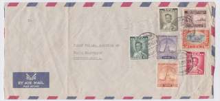 Thailand Bangkok to Czechoslovakia 1959 Multifranked Airmail cover 