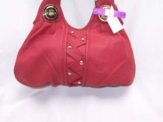 Kathy Van Zeeland RED Crinkle Relaxed Nappa Medium Shopper Handbag 