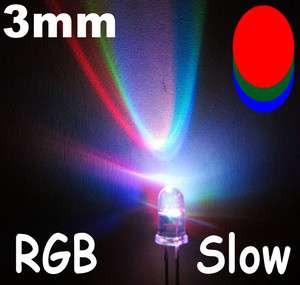   3mm Slow RGB Red Green Blue Flash Rainbow MultiColor LED Free R  