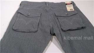 NWT~LEVIs Mens Workwear Railroad Stripe 33 x 32 Jeans Pant Button 