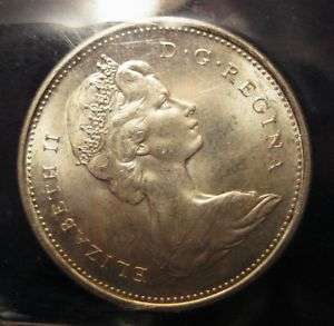 1968 Canada SILVER Quarter 25 cent coin ~ ICCS MS 65  