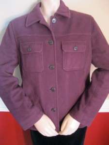 Crew Plum Purple Wool Jacket Coat Size Medium 8 10 Cute Short Button 