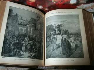   BIBLE UNMARKED LEATHER ORIGINAL GUSTAVE DORE PLATES KING JAMES  