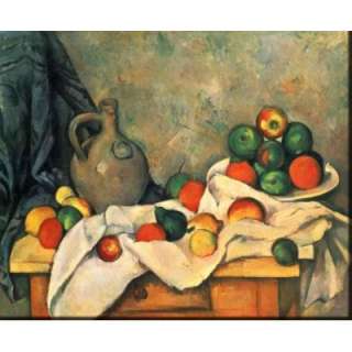 Cezanne Stilleben, Draperie, Krug und Obstschale   handgemaltes 