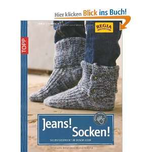 Jeans Socken Selbstgestrickt im Denim Look  Tanja 