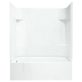  60 in. x 30 in. x 72 in. Four Piece Snap Together Shower and Tub 