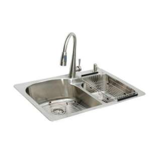 Glacier Bay All in One Top Mount Stainless Steel 33x22x9 2 Hole Double 