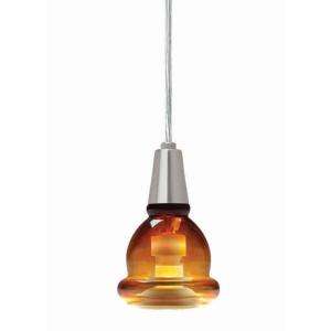   Linear Track Mini Pendant with Direct Wire Canopy Amber Mercury Glass