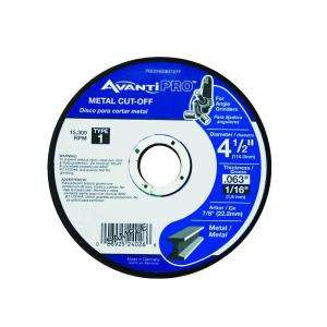 Avanti Pro 4 1/2 in.x 1/16 in. x 7/8 in. Metal Cut Off Disc Type 1 