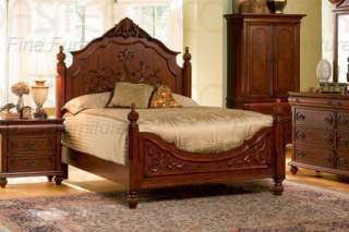 Bed, Oak,Carving Eastern King Size Coaster #200511KE  