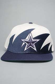 Mitchell & Ness The Dallas Cowboys Sharktooth Snapback Hat in Blue 