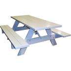 DuraTrel 60 in. x 72 in. Wood/Plastic White Patio Picnic Table