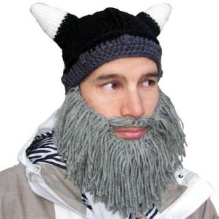 Beardhead Beard Hat Barbarian Collection Short  Grey Beard  