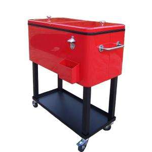 Oakland Living 80 qt. Steel Red Patio Cooler Cart 90010 RD at The Home 