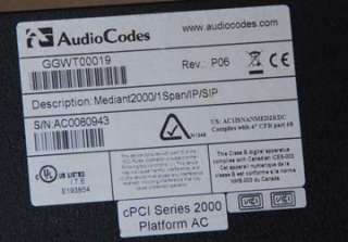 used audiocodes mediant 2000 part ggwt00019 1 span ip sip condition 